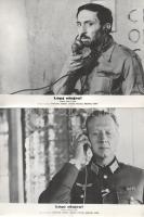 cca 1989 előtt készült, "Lépj olajra!" című francia film jelenetei és szereplői, 17 db vintage produkciós filmfotó (vitrinfotó, lobbyfotó) ezüst zselatinos fotópapíron, a használatból eredő (esetleges) kisebb hibákkal, 18x24 cm