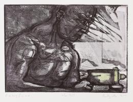 Szalay Miklós (1972-): Fényfúró, 2002. Alumíniummetszet, papír, jelzett, 4/9 számozással. 16,5x23 cm