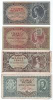 1945-1946. 10.000P - 10.000MP (7xklf) inflációs bankjegy tétel T:F-VG, pici anyaghiány