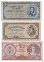 1945-1946. 10.000P - 10.000MP (7xklf) inflációs bankjegy tétel T:F-VG, pici anyaghiány