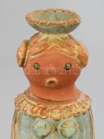 Kiss Roóz Ilona: Hölgyalakos mécsestartó. Jelzett, hibátlan, m: 19 cm