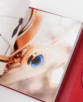 Cartier óra katalógus, füzet és CD. Aranyozott vászon kötésben