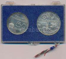 1974. 50Ft Ag + 100Ft Ag "MNB" pár eredeti, plombált, sérült MNB plasztiktokban T:BU patin...