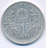 Ausztria 1913. 1K Ag "Ferenc József" T:XF Austria 1913. 1 Corona Ag "Franz Joseph" C:XF Krause KM#2820