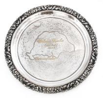 1973 Urbán Gyula emlékdíj tál, nagymagyarország ábrázolással, jelzett, d: 28 cm