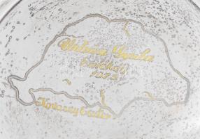 1973 Urbán Gyula emlékdíj tál, nagymagyarország ábrázolással, jelzett, d: 28 cm