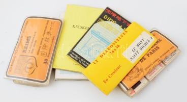 Magyar és külföldi helyszíneket bemutató diapozitívok: Franciaország (Mont Saint-Michel, Reimsi katedrális, Notre-Dame, Párizs), Kína (Dingling földalatti palota, Peking), Magyarország (Esztergom, Kecskemét, Bartók Béla Nemzetközi Kórusverseny, Debrecen). Összesen kb. 100 db dia, eredeti tokjukban.