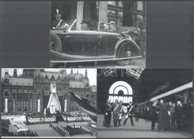 1938 Horthy Miklós kormányzó fogadja a pápai küldöttséget Budapesten, akik vélhetően az eucharisztikus kongresszusra érkeztek, 3 db modern nagyítás, jelzés nélkül, 15x21 cm