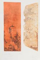 Maróti Dénes (1978-): Dante, Isteni Színjáték, pokol kapuja. Rézkarc, papír, jelzett, művészpéldány EA. 11/35 számozással, 40x28 cm