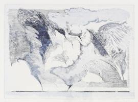 Kádár Katalin (1951-): Ború. Rézkarc, papír, jelzett, 9/45 számozással. 25x32,5 cm