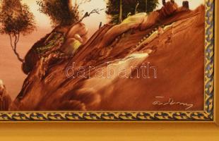 Árkossy István (1943-): Romantikus hangulat. Olaj, farost, jelzett, hátoldalán Zichy Galéria címkéjé...