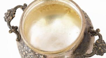 Ezüst (Ag) cukortartó, jelzett, m: 14 cm, nettó 390g