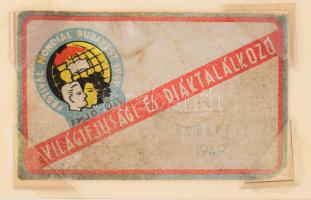 Világifjusági és Diáktalálkozó 1949 reklám, kopott, 6,5x10,5 cm