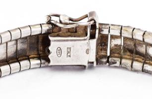 Ezüst(Ag) meandermintás kígyó karkötő, jelzett, h: 19 cm, nettó: 21 g