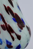 Anyagában színezett kétszájú váza, jelzés nélkül, hibátlan, m: 21 cm