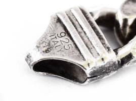 Ezüst(Ag) masszív figaro karkötő, jelzett, h: 22 cm, nettó: 38,4 g