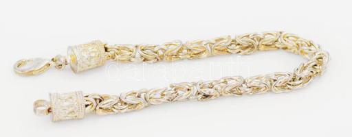 Ezüst(Ag) király karkötő, jelzett, h: 20 cm, nettó: 20 g