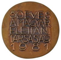 Horváth János (1940-) 1981. "50 éves a Magyar Élettani Társaság" kétoldalas bronz plakett ...