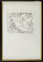 Henri Matisse (1869-1954): Női akt, cinkográfia, papír, jelzett a nyomaton, üvegezett fakeretben, 13...