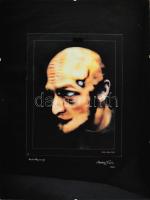 Moles Béla (-): Az ördög maga, 2004-2005. Nyomat, papír, jelzett, üvegezett klipsz keretben, 22×16 cm