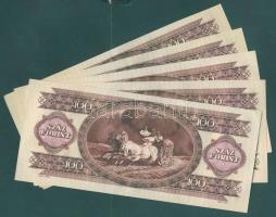 1984. 100Ft (5x) közte egymás utáni sorszámokkal T:II+