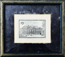 Olvashatatlan jelzéssel (Kanyu Zsolt?): Megyeháza, Szombathely. Rézkarc, papír, jelzett. Számozott (...