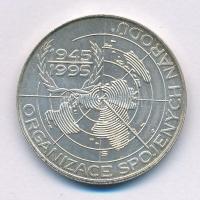 Csehország 1995B 200K Ag "Az Egyesült Nemzetek Szervezete alapításának 50. évfordulója" emlékérme T:AU, patina Czech Republic 1995B 200 Korun Ag "50th Anniversary of the Foundation of the United Nations" commemorative coin C:AU, patina Krause KM#17