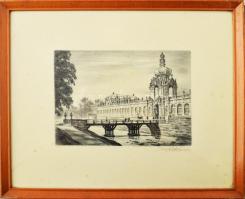 Olvashatatlan jelzéssel: Drezdai részlet. Rézkarc, papír. Üvegezett fakeretben. lapon apró foltokkal. 13×18 cm