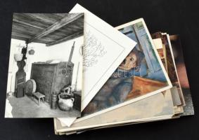 Kb. 100 db MODERN postatiszta motívum képeslap: művészet / Cca. 100 MODERN unused motive postcards: art