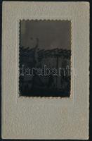 cca 1930 Tornagyakorlat, ferrotípia papír tartóban, 6,5×4,5 cm