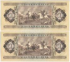 1986. 50Ft (2x) sorszámkövetők "D 762 008208 - D 762 008209" T:AU, hullámos papír
Adamo F...