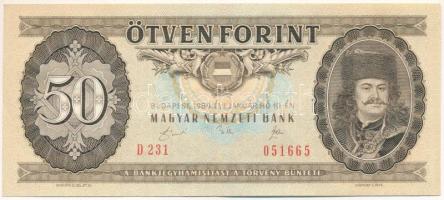 1989. 50Ft "D 231 051665" T:F, szép papír Adamo F23