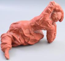 Tóth Valéria (1943- ): Lendülettel. Képcsarnok címkével, jelzett, lába ragasztott, 34x25 cm