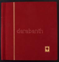 Schaubek rugós bordó színű albumfedél, 10 db osztott fehér lappal, szép állapotban