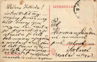 1914 Budapest XIV. Zugló, Kövér Lajos utca 32. Váradi Béla kiadása (Rb)