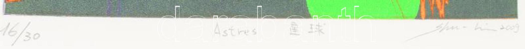 Shu Lin Chen (1967-), tajvani-kínai művész: Astres, 2009. Színes rézkarc, lágyalap, papír, jelzett, ...