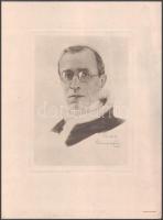 cca 1946 XII. Piusz pápa arcképe, Lühnsdorff Károly rajza után, ofszet, papír, jelzett a nyomaton, Athenaeum mélynyomása, hajtásnyommal, 26x19,5 cm