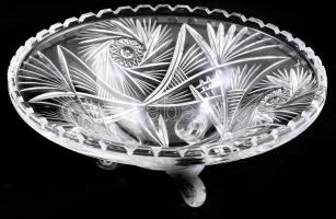 Ólomkristály asztalközép kínáló, d: 31 cm, m: 13 cm