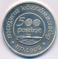 1992. 500Ft Ag "Szent László" kapszulában T:BU patina Adamo EM125