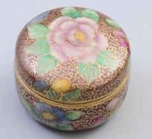 Keramia Budapest ékszertartó edényke, jelzett, kis kopással, d: 5,5 cm