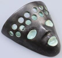 Iparművészeti Kerámia szerecsen maszk fali párologtató, jelzés nélkül, kopással, m: 13 cm