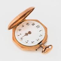 Arany (Au) apácaóra, 14k, jelzett, üveg nélkül, üvegtartó levált, nem működik, bruttó 18,4g