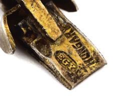 cca 1920/30 Aranyozott ezüst (Ag) karlánc, gyöngy és ametiszt berakásokkal, 1 kő hiánnyal, jelzett, ...