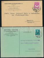 1927, 1937 Németbóly, Herceg Montenuovó Nándornak szóló 2 db levelezőlap