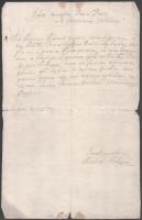 1770. máj. 26. Palugyai Mátyás levele a liptói vármegyegyűlésnek, amelyben segítségét kéri rokonával, Palugyai Mihállyal szemben, ugyanis egy zálogügyletben nem hajlandó vele együttműködni és átadni az ügy hiteles dokumentumait. Az ügyben eljáró szolgabíró a nagyrákói Rakovszky családból származó István, liptói szolgabíró. vízjeles papíron