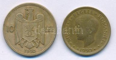 Románia 1930. 5L "I. Mihály" + 10L "II. Károly" T:VF Romania 1930. 5 Lei "Mihail I" + 10 Lei "Carol II" C:VF