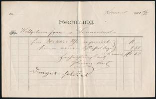 1888 Körmend, Sonnevend névre kiállított számla