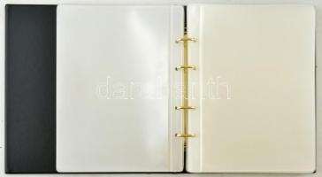 Négygyűrűs műbőr borítású "WWF" berakó 75db osztás nélküli berakólappal, használt, jó álla...