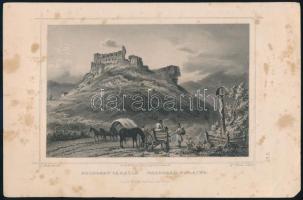 Ludwig Rohbock (1820-1883): Boldogkőváralja, acélmetszet, papír, foltos, 16×24 cm