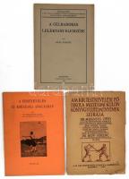 3 darab sport témájú könyv: Hepp Ferenc: A célbadobás lélektani elemzése. Dr. Misángyi Ottó: A testnevelés új korszaka Angliában. Dr. Misángyi Ottó: A M. Kir. Testnevelési Főiskola Muzeumi külön könyvgyüjteményének leirása. Helyenként sérült papírkötés.